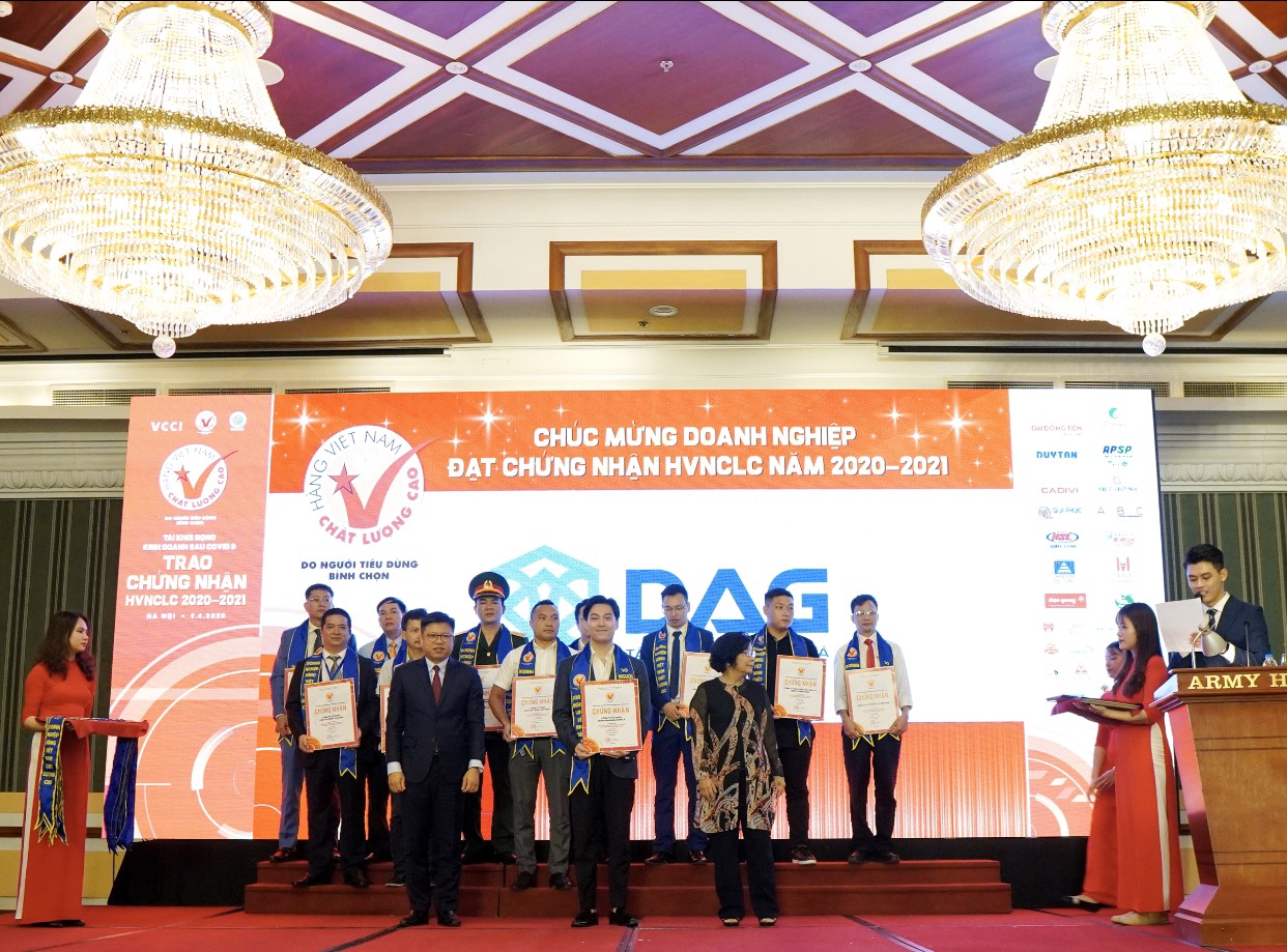 DAG vinh dự đón nhận Hàng Việt Nam chất lượng cao 2020